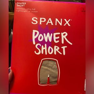 Spanx power short. Size Large, soft nude.